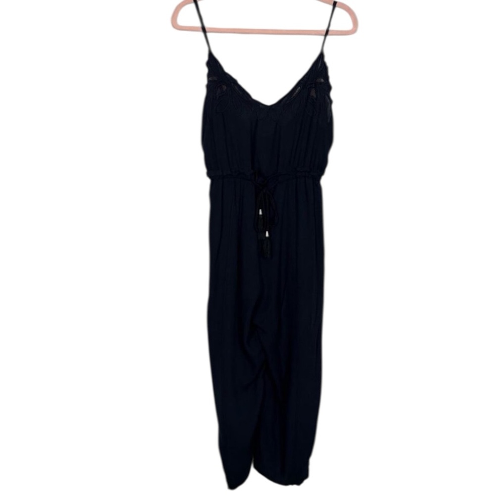 Free People Jumpsuit Boho Embroidered Black- size S
